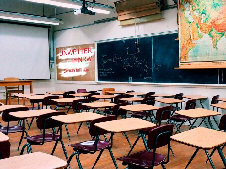 Landesweit fällt der Unterricht an den Schulen aufgrund der Unwetterlage aus
