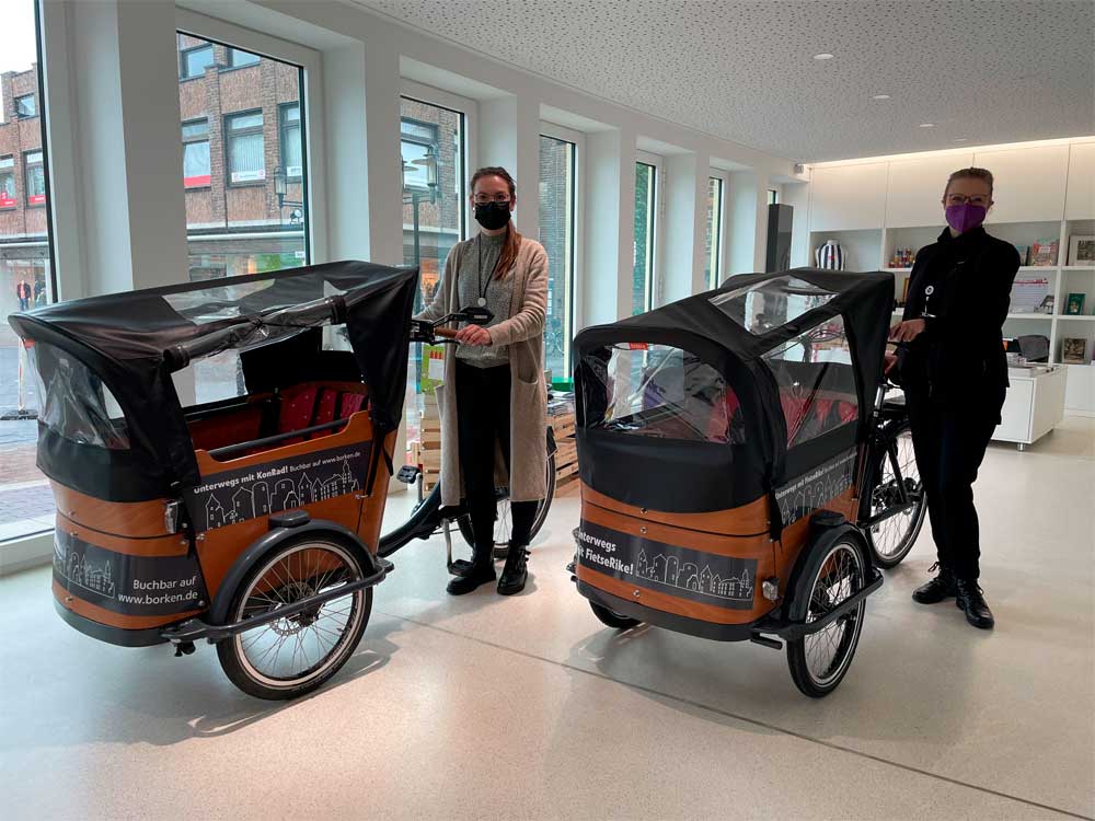 Landesmittel machen es möglich – Jetzt zwei E-Lastenräder zum Ausleihen in der Borkener Tourist-Info