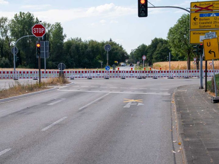 Auswirkungen der Vollsperrung L572 zwischen Oeding und Burlo