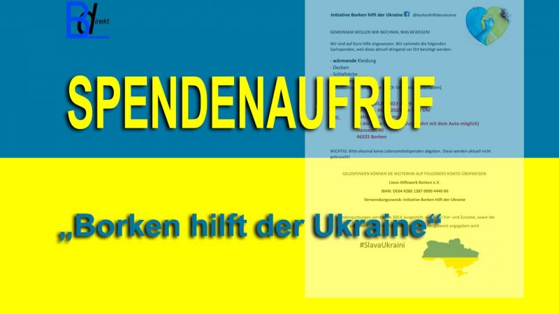 "Borken hilft der Ukraine" bittet um Sachspenden - Grafik: BD
