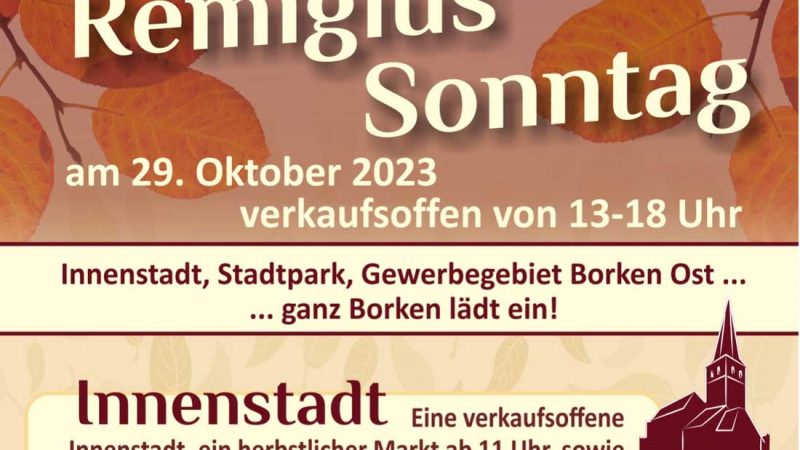 Verkaufsoffener Remigius Sonntag mit Aktionen für Groß und Klein