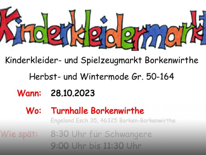 Ankündigung | Kinderkleidermarkt in Borkenwirthe