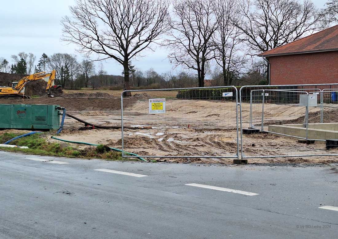 Fertigstellung des Regenrückhaltebeckens in Burlo (Dunkerstraße) auf Ende April vertagt