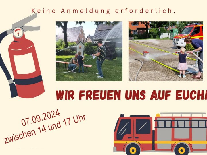 Einladung zu den ersten „Wasserspielen“ am Burloer Feuerwehrgerätehaus
