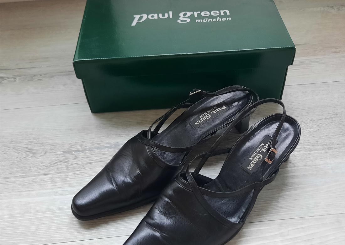 Verkaufe Paul Green Slingpumps – schwarz Leder