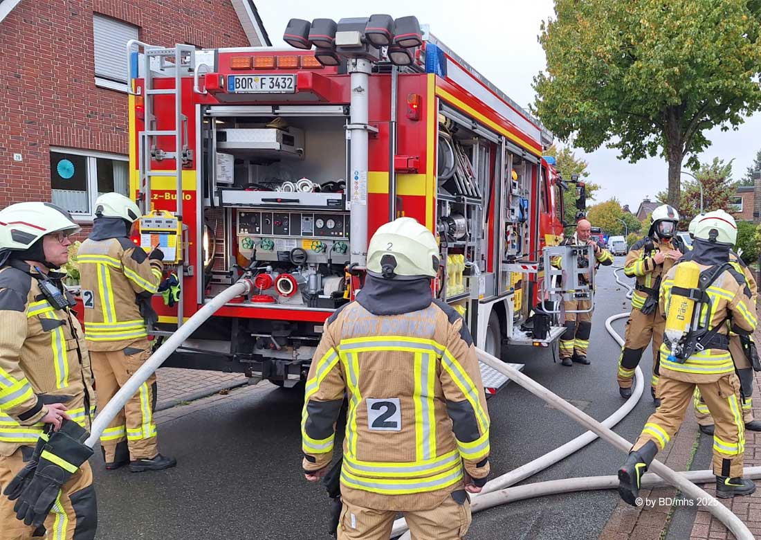 Wohnungsbrand in Burlo – Löschzüge der Borkener Feuerwehr im Einsatz