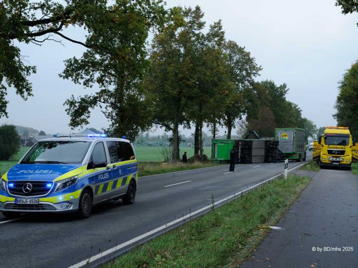 Sperrung der L572 zwischen Burlo und Oeding nach Verkehrsunfall