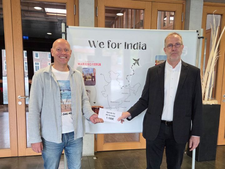 Pater Andreas Hohn (OMI) spendet zu seinem  Abschied 1.100 € an „We for India“