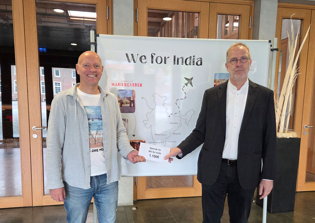 Pater Andreas Hohn (OMI) spendet zu seinem Abschied 1.100 € an „We for India“
