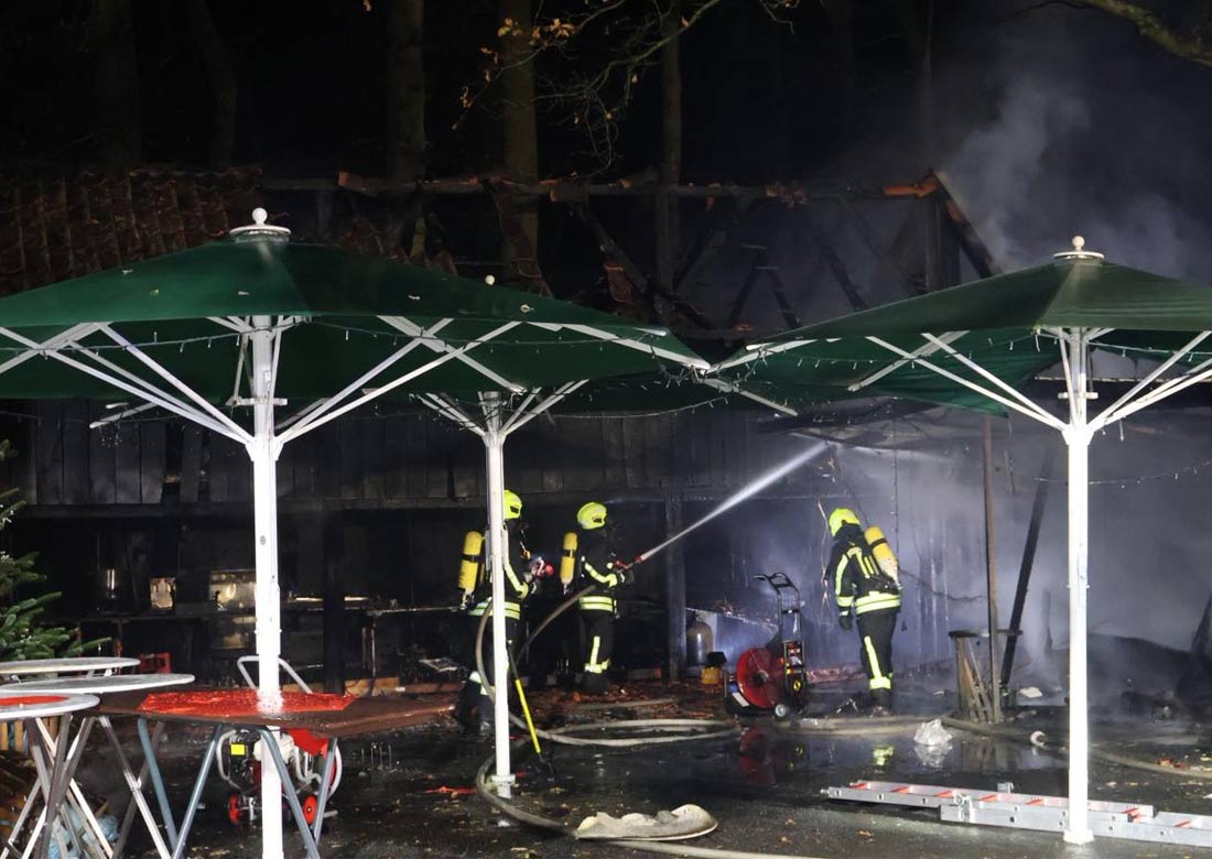 Brand auf dem MArbecker Weihnachtsmarktgelände - Foto: © Feuerwehr Borken