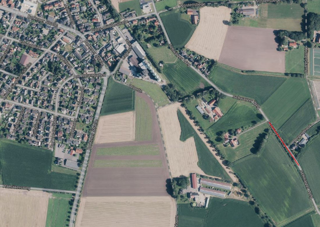 Stromtrassenbau – Temporäre Sperrung Schwarzer Weg in Burlo verlängert