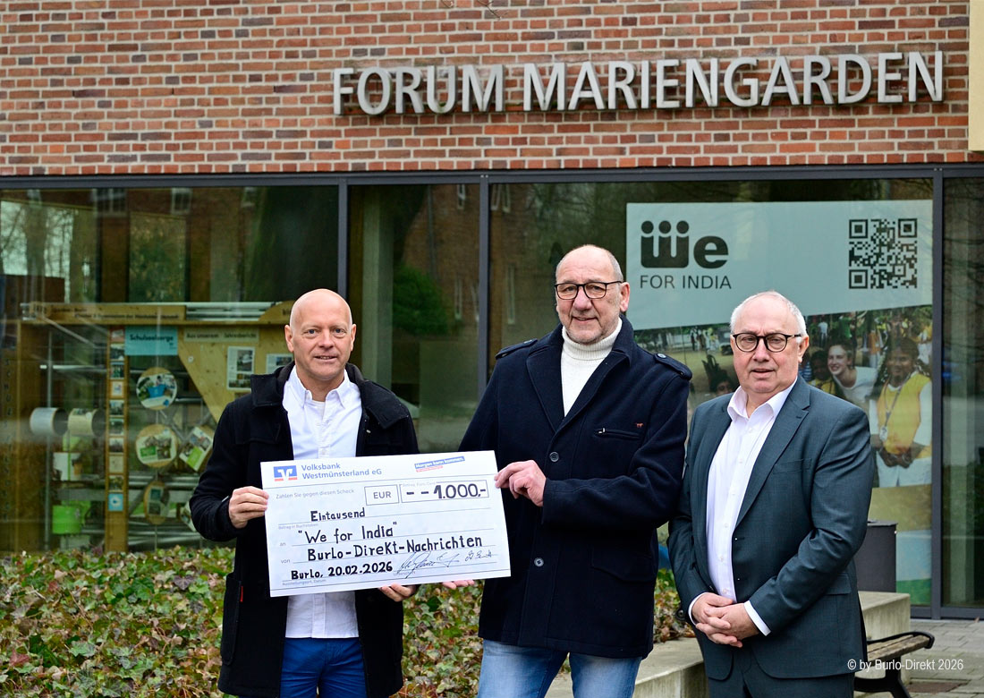 Versprechen eingelöst – Burlo-Direkt überreicht Spende in Höhe von 1.000 Euro an „We for India“