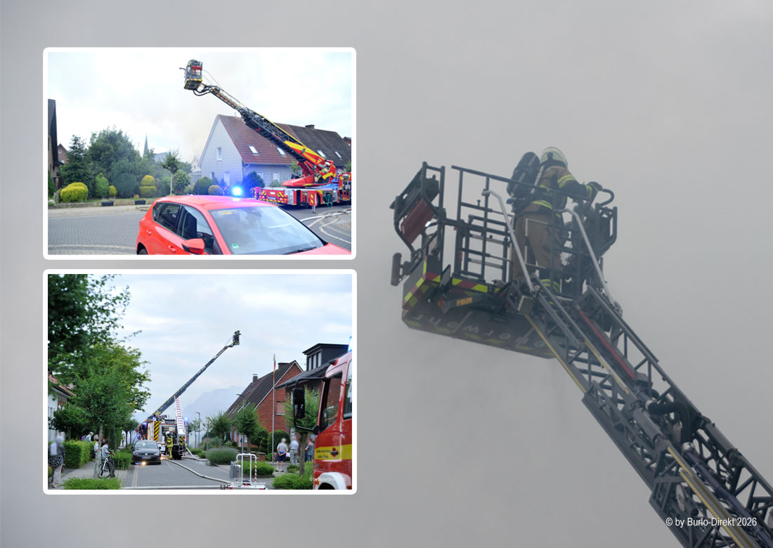 Unter Einsatz der Drehleiter und entsprechender Brandbekämpfung konnte Schlimmeres verhindert werden - Fotos: Burlo-Direkt